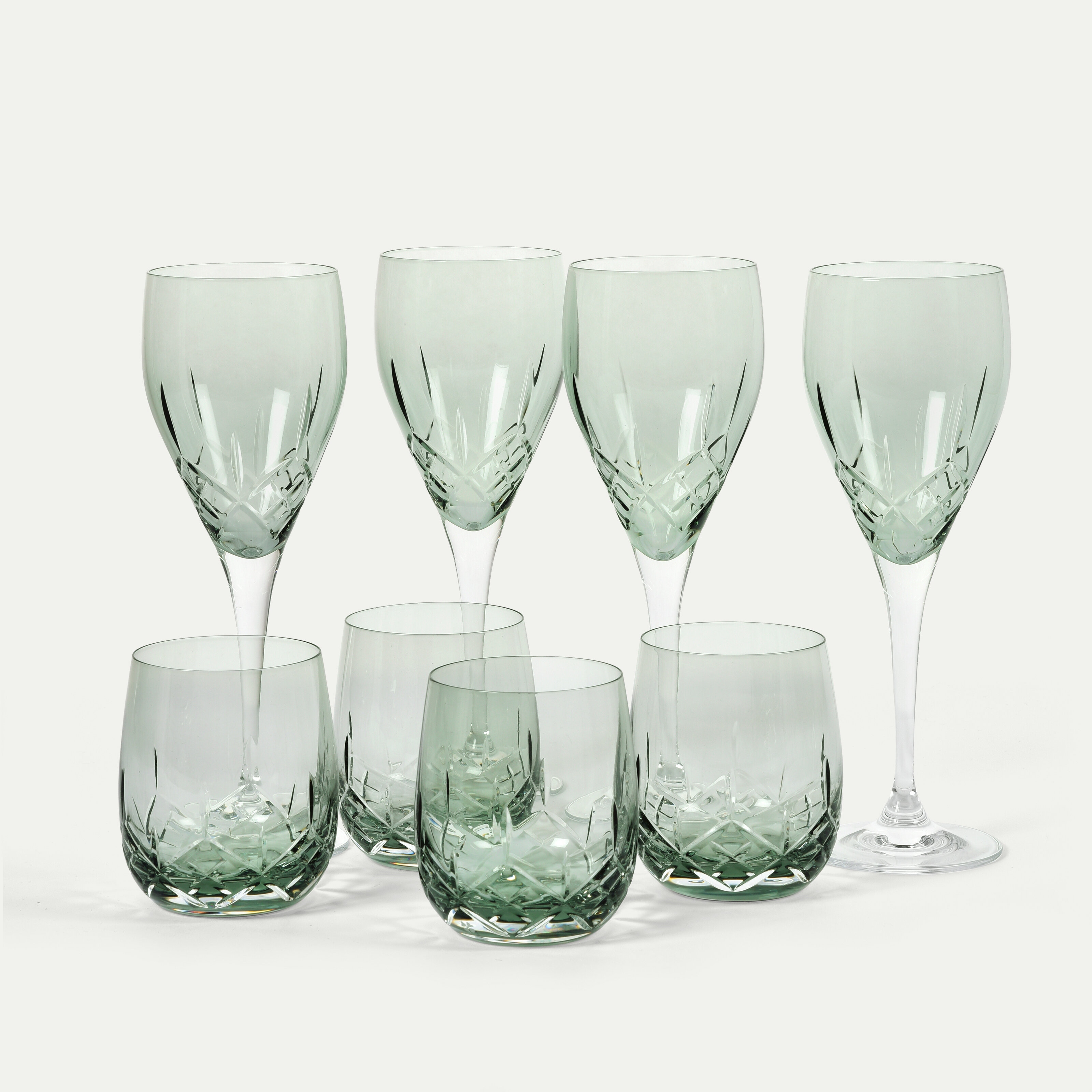 Crown glasset 8 delar, grön