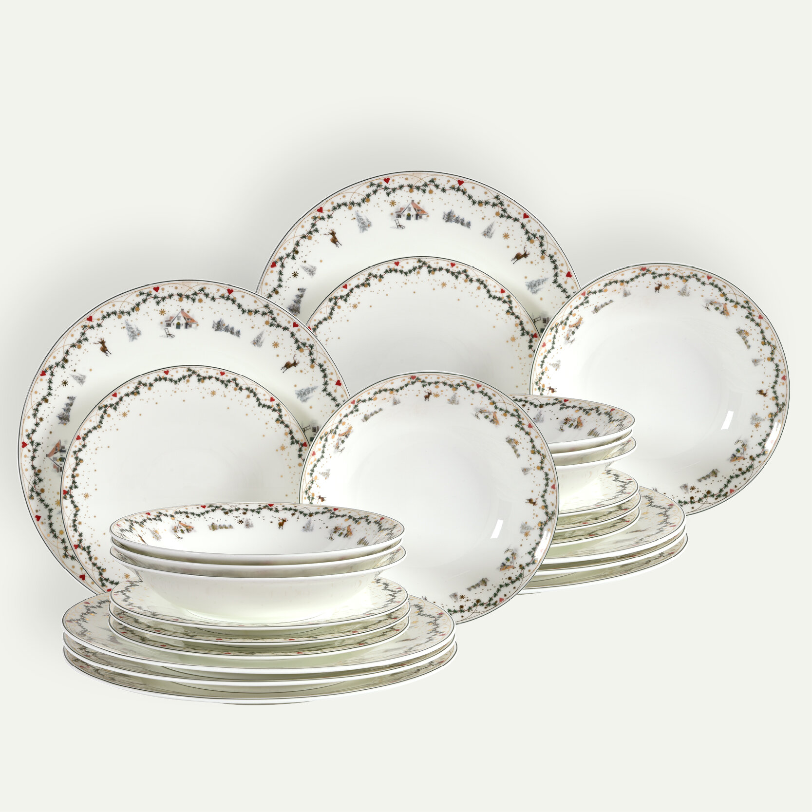 Julminnen tallriksset 24 delar, 8 pers