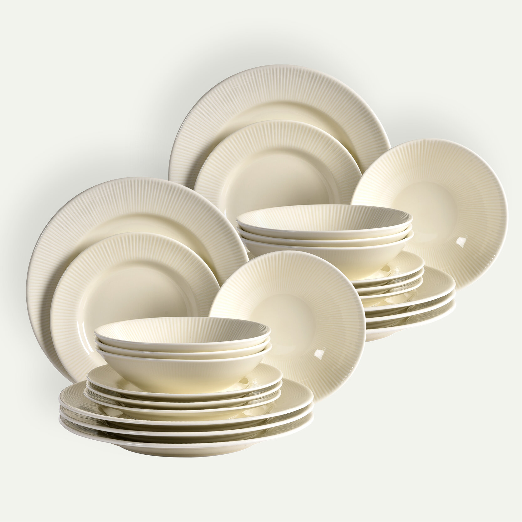 Nordic Dawn tallriksset 24 delar, Strå, 8 pers