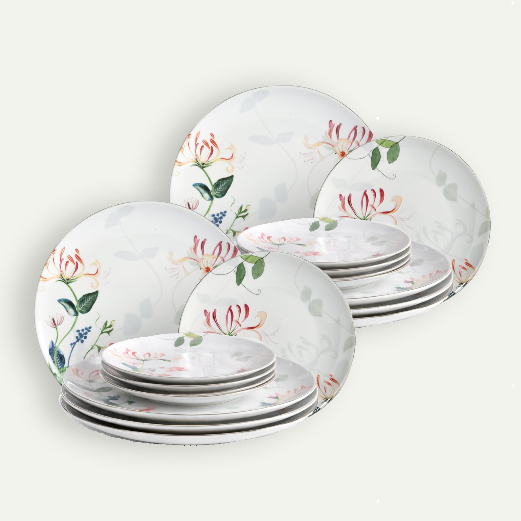 Kuusama lautassetti 16 osaa, 8 hengelle