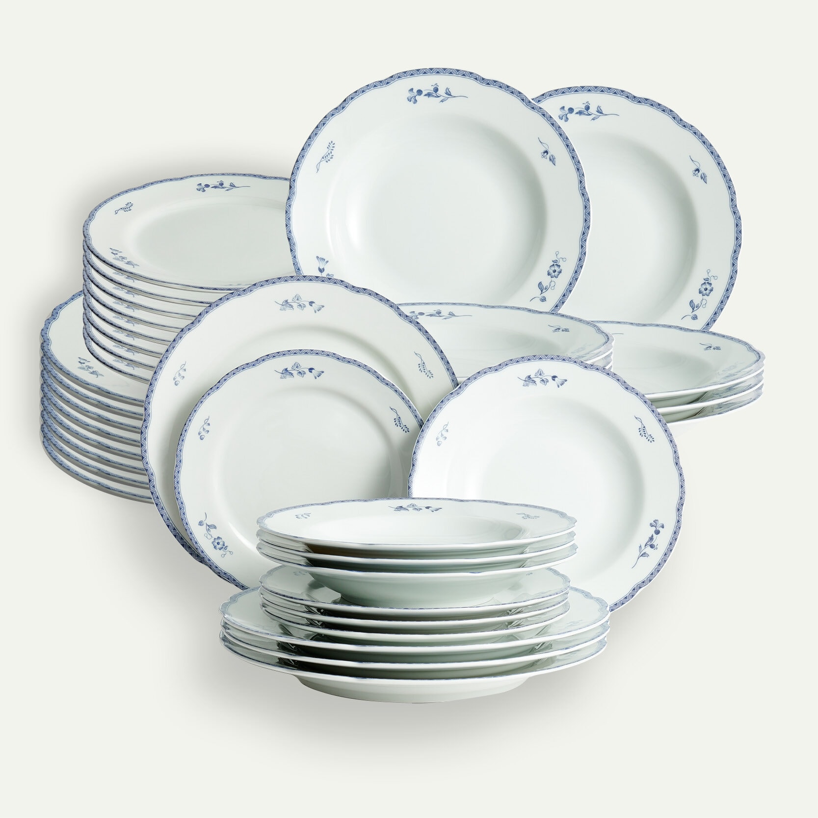 Blue Mansion Plate Set, 36 Pieces, for 12 people