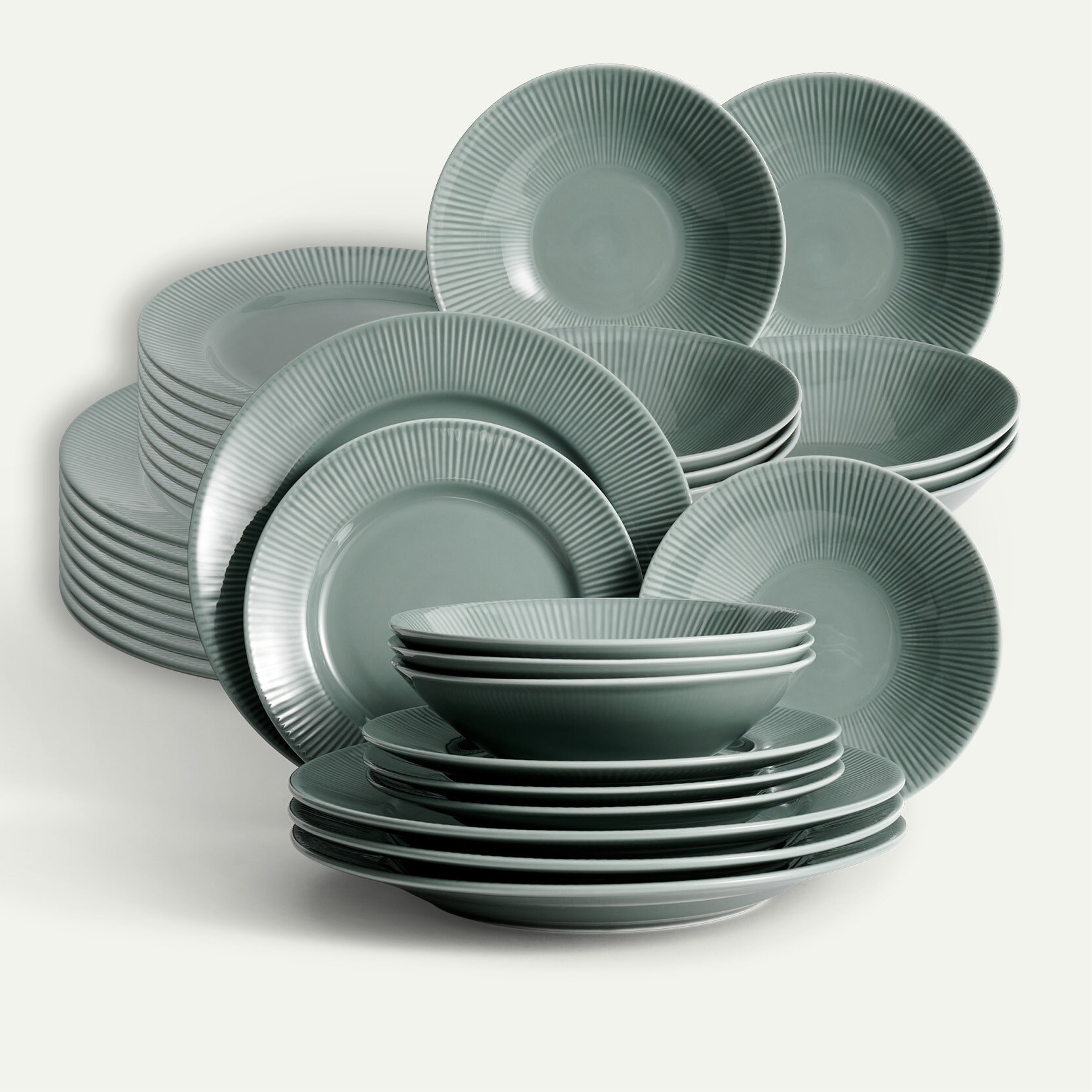 Nordic Dawn tallerkensett 36 deler, Dugg, 12 pers