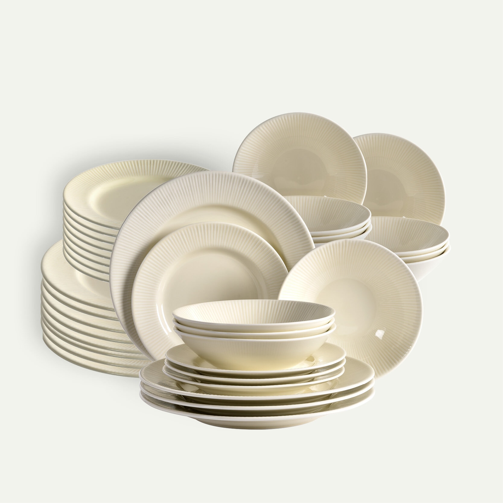 Nordic Dawn lautassetti 36 osaa, Olki, 12 hengelle