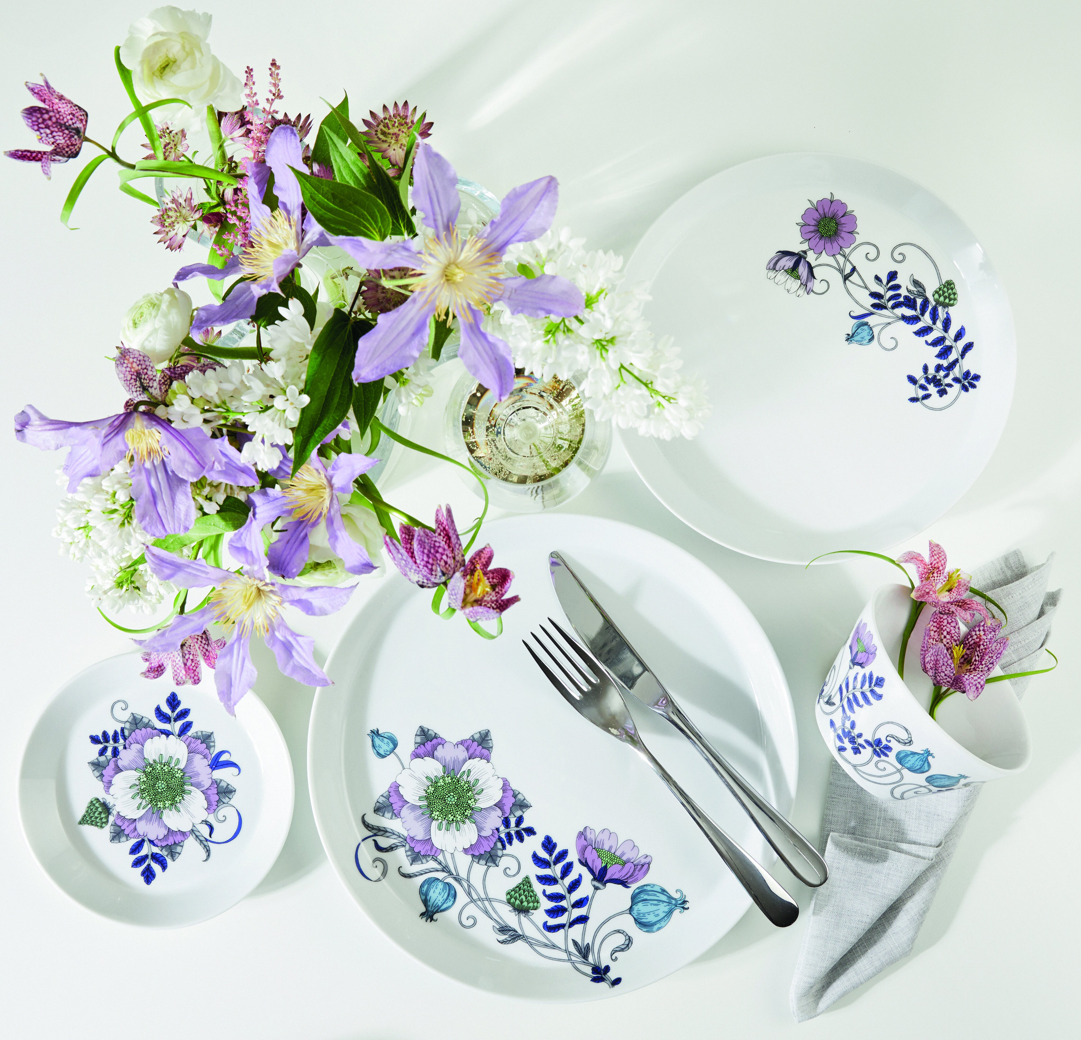 Linnea tallerkensæt 24 dele, 12 pers