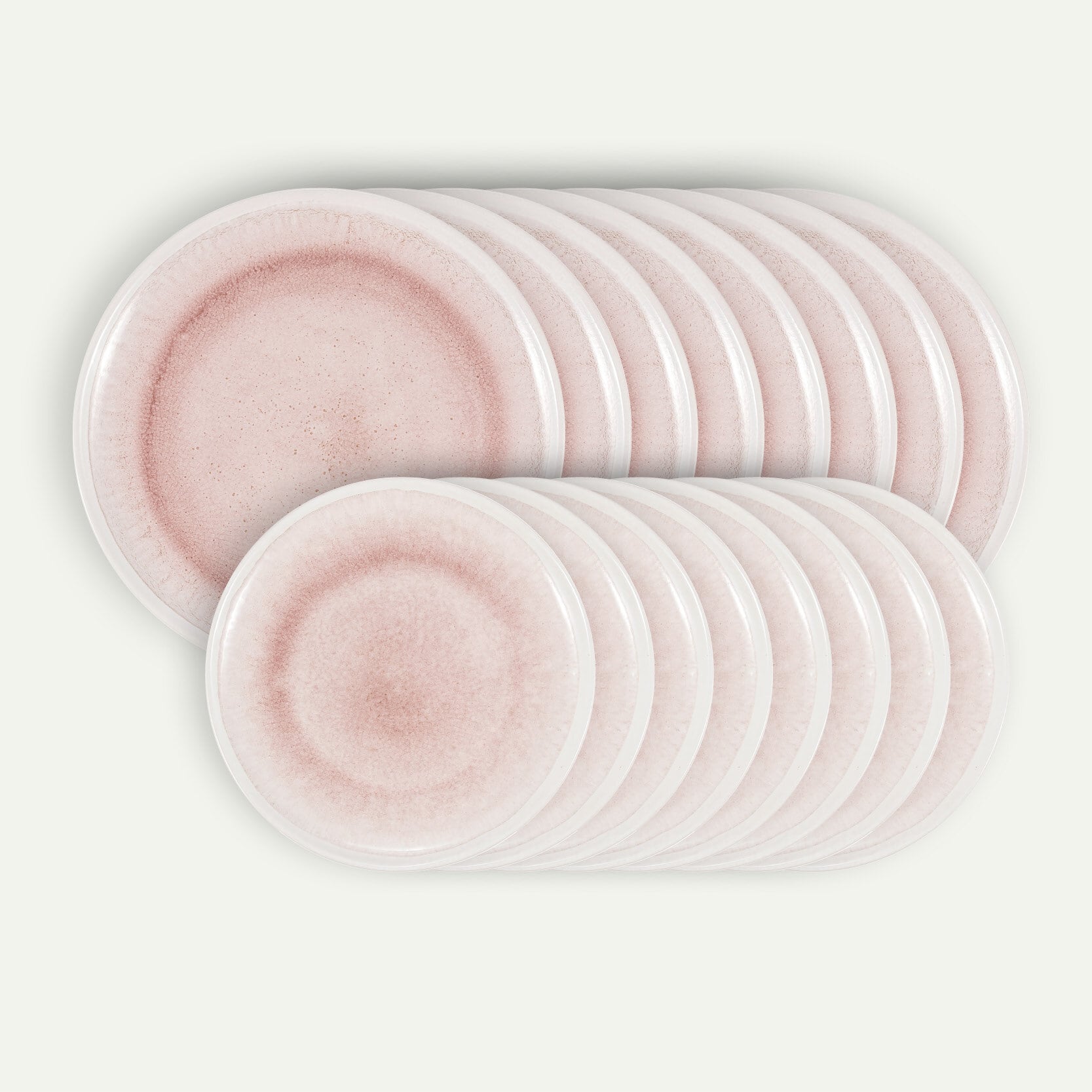 Rosé tallerkensæt 16 dele, 8 pers