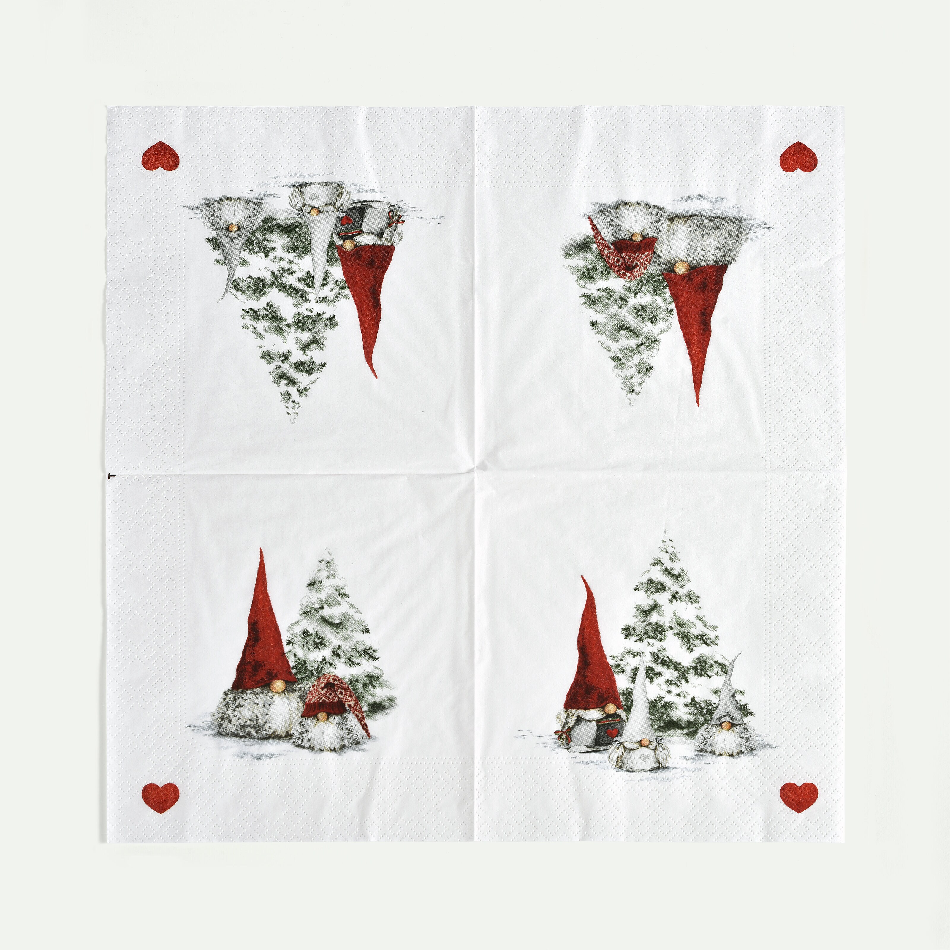 Noordse Kerstkabouters servet 33 x 33 cm 20 stuks