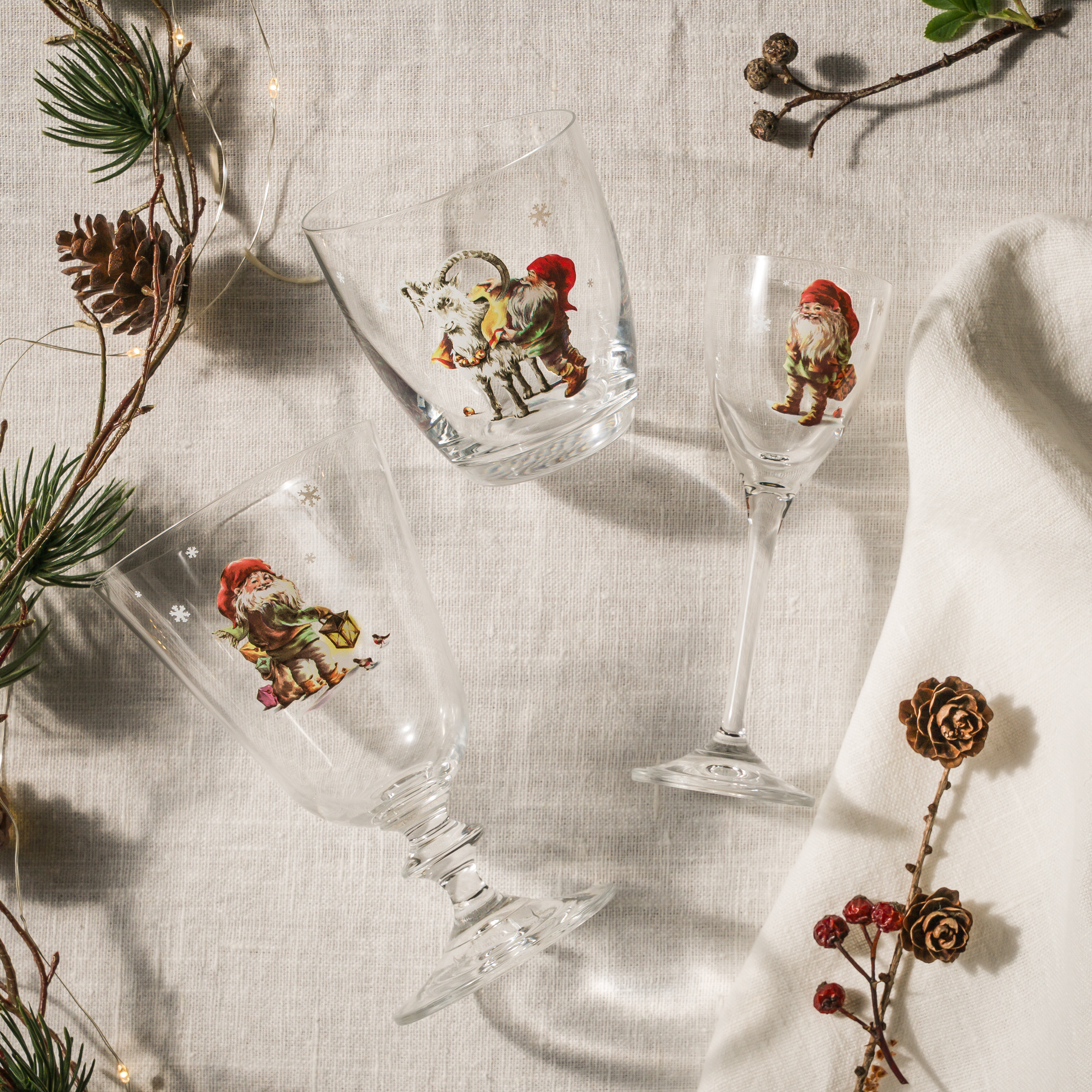 Tomtarnas Jul glasset 12 delar, 4 pers