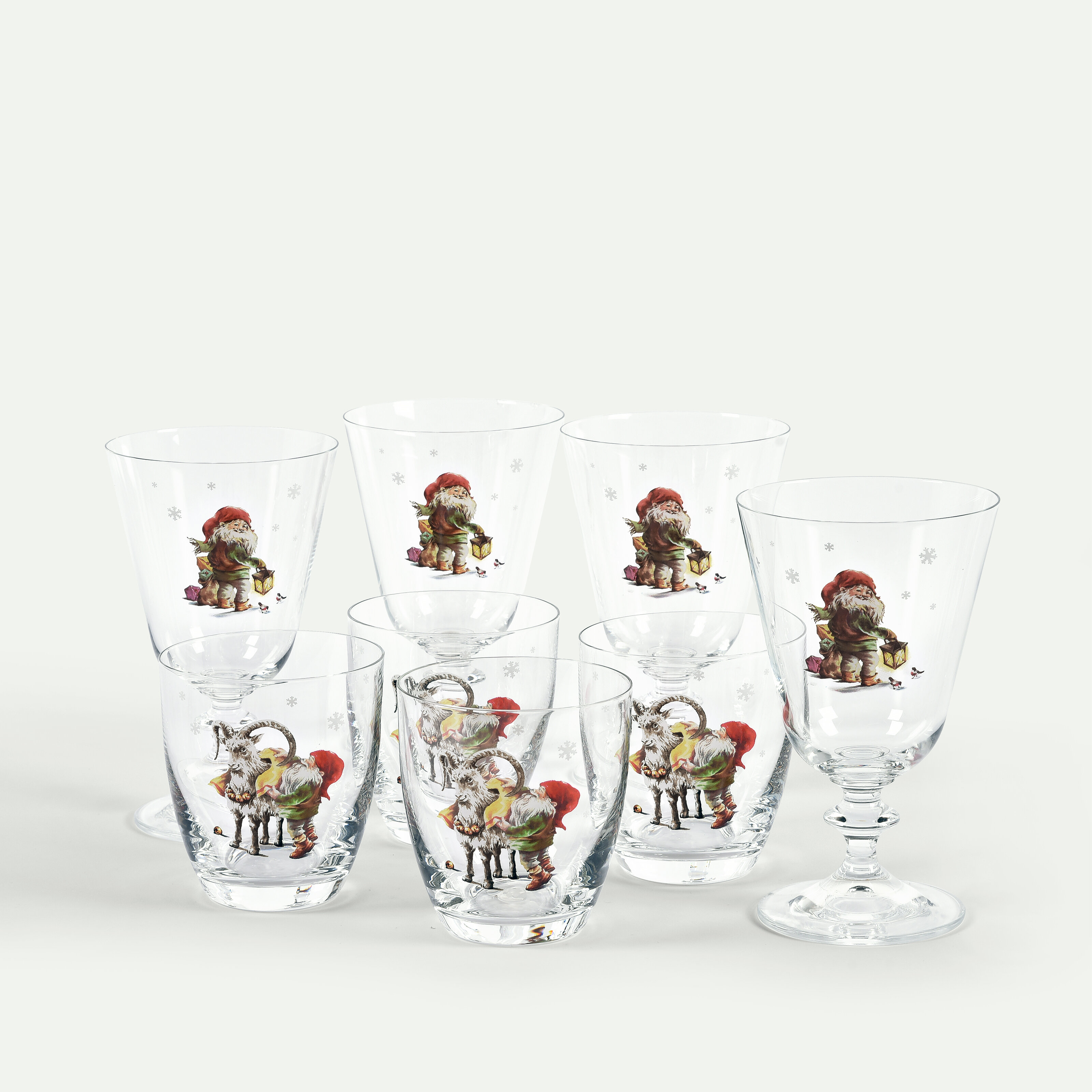 Tomtarnas Jul glasset 8 delar, 4 pers