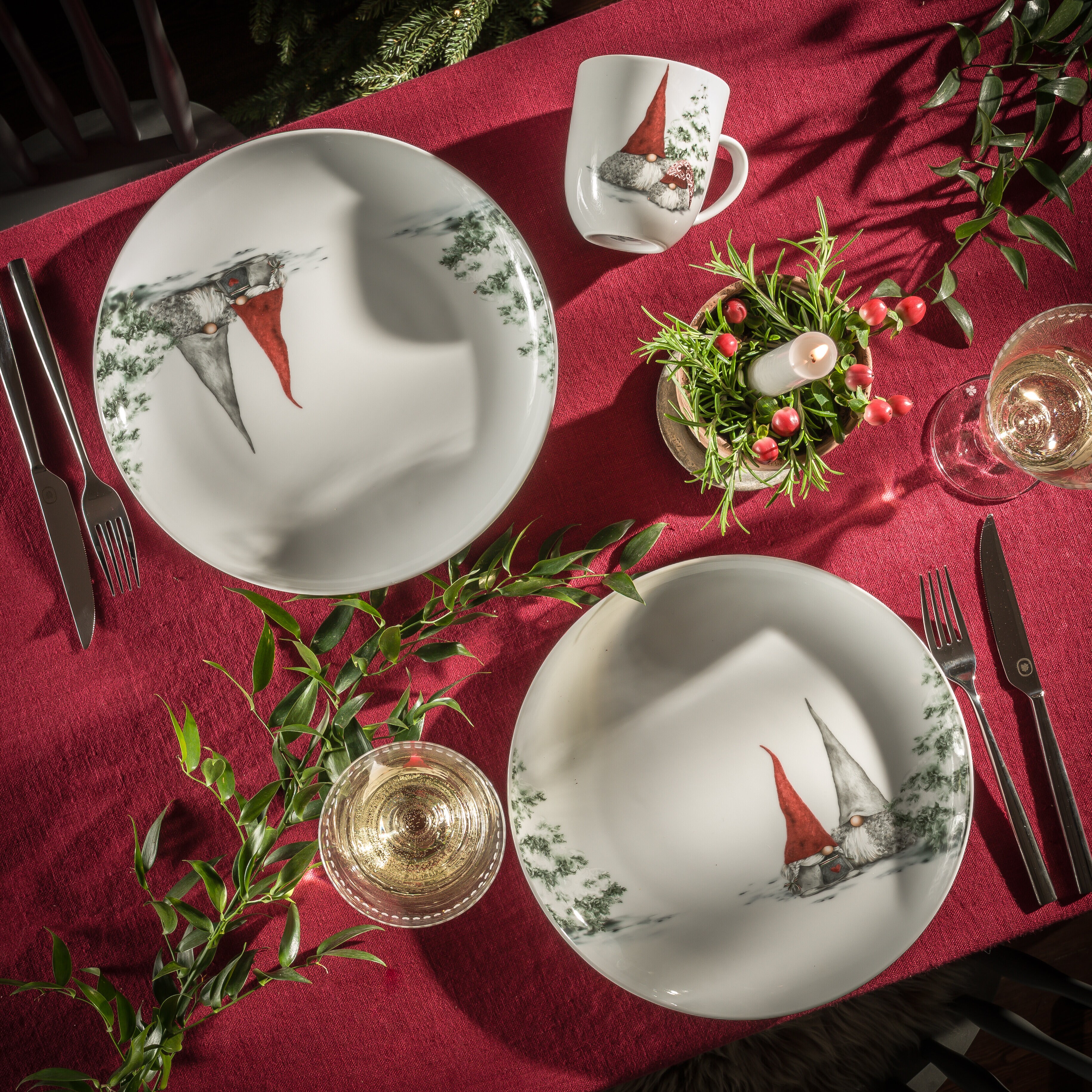 Noordse Kerstkabouters bordenset, 36-delig, 12 personen