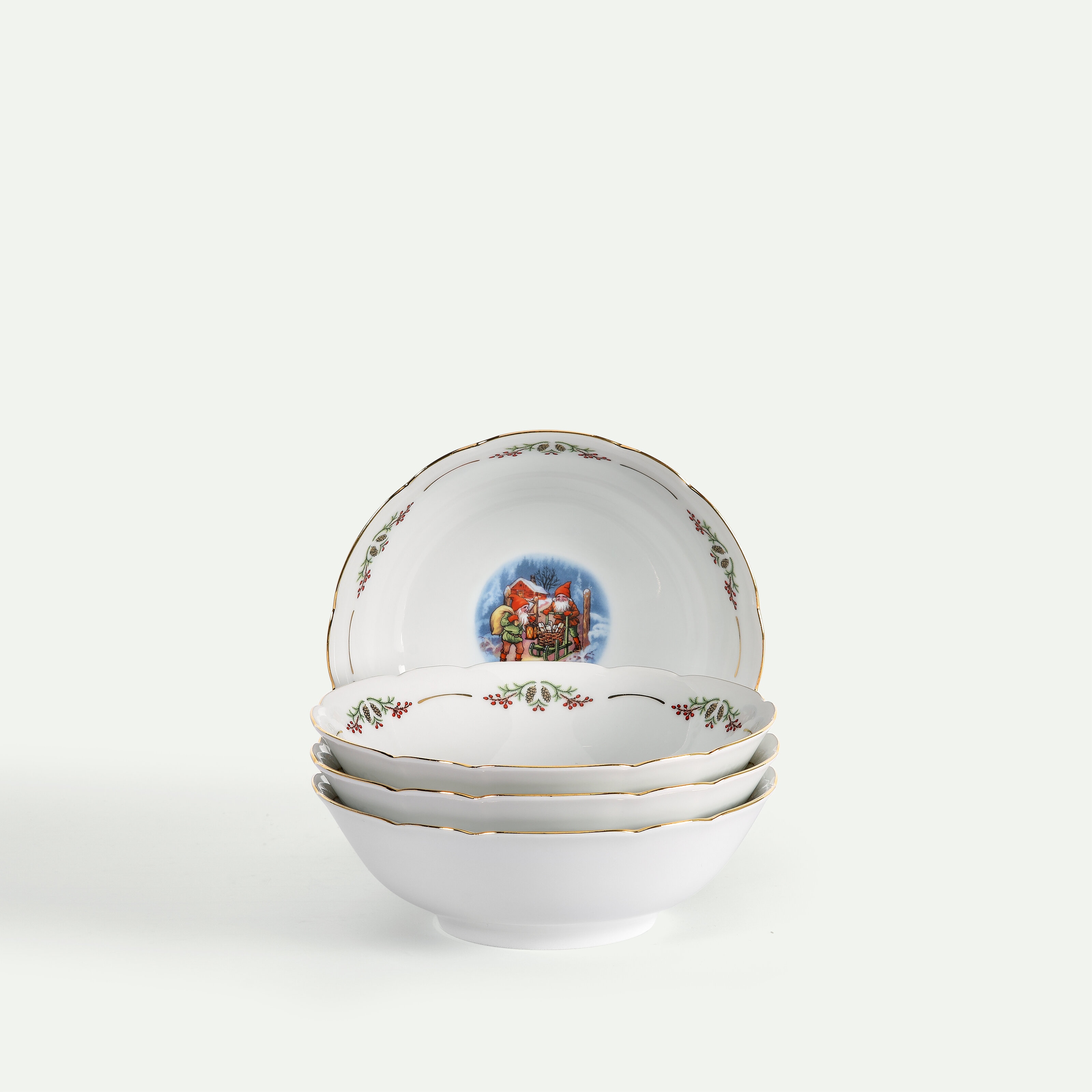 Traditionelle Weihnachten Schale 16 cm, 4er-Pack