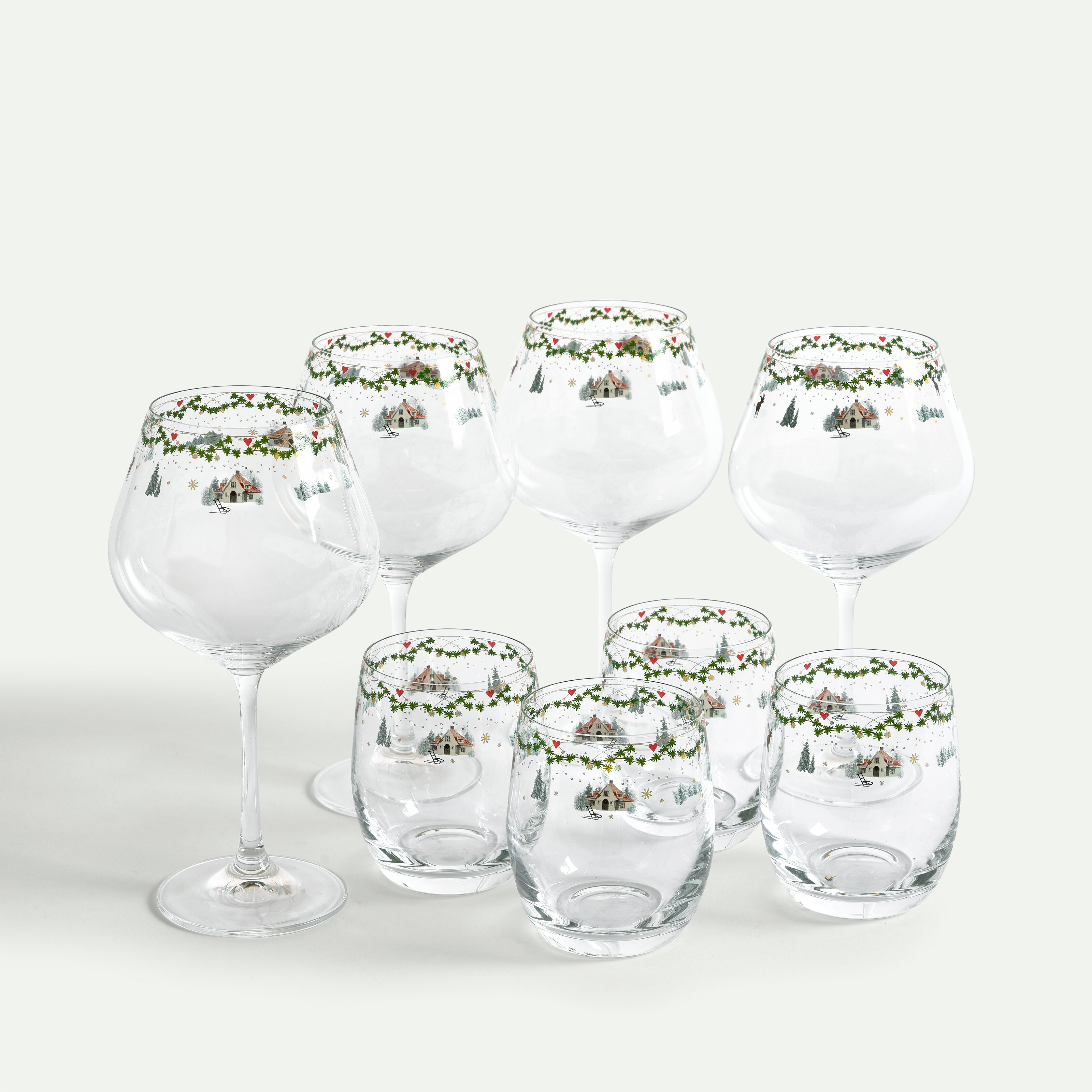 Julminnen glasset 8 delar, 4 pers, Minnen