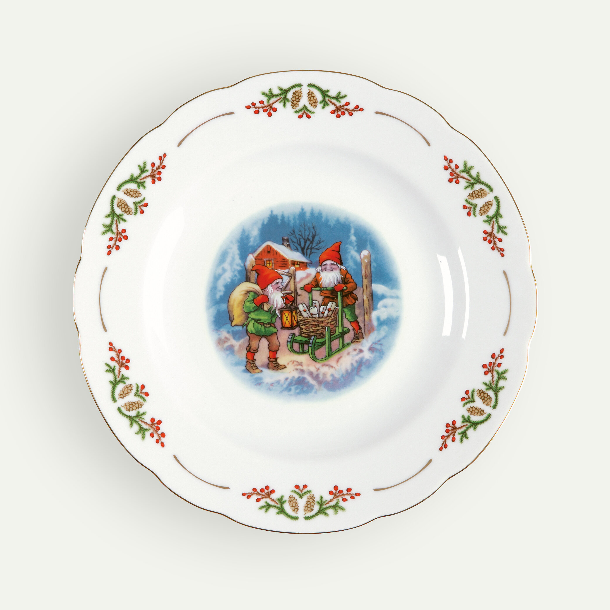 Gammaldags Jul tallriks- och glasset 60 delar, 12 pers