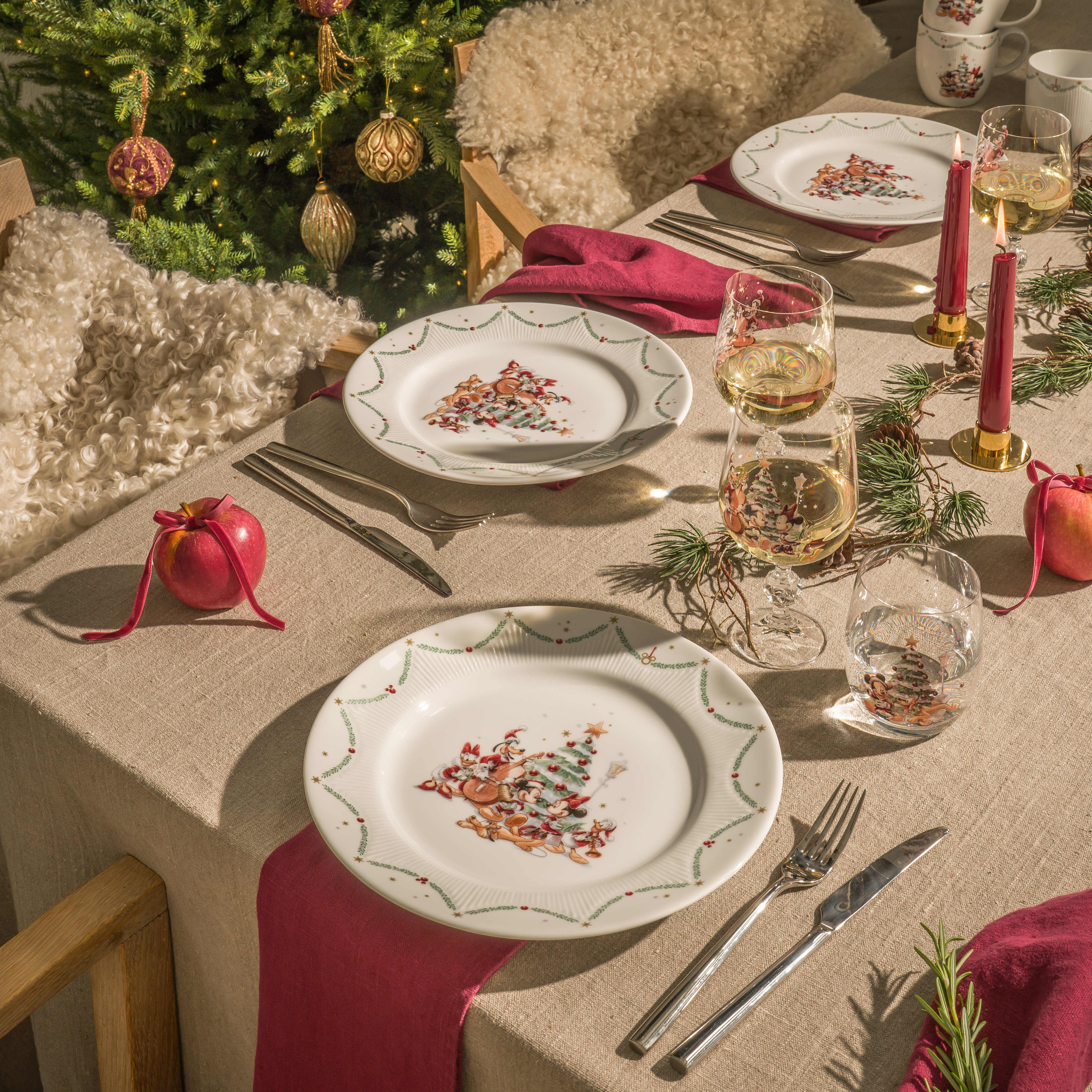 Disney Jul tallriks- och glasset 60 delar, 12 pers