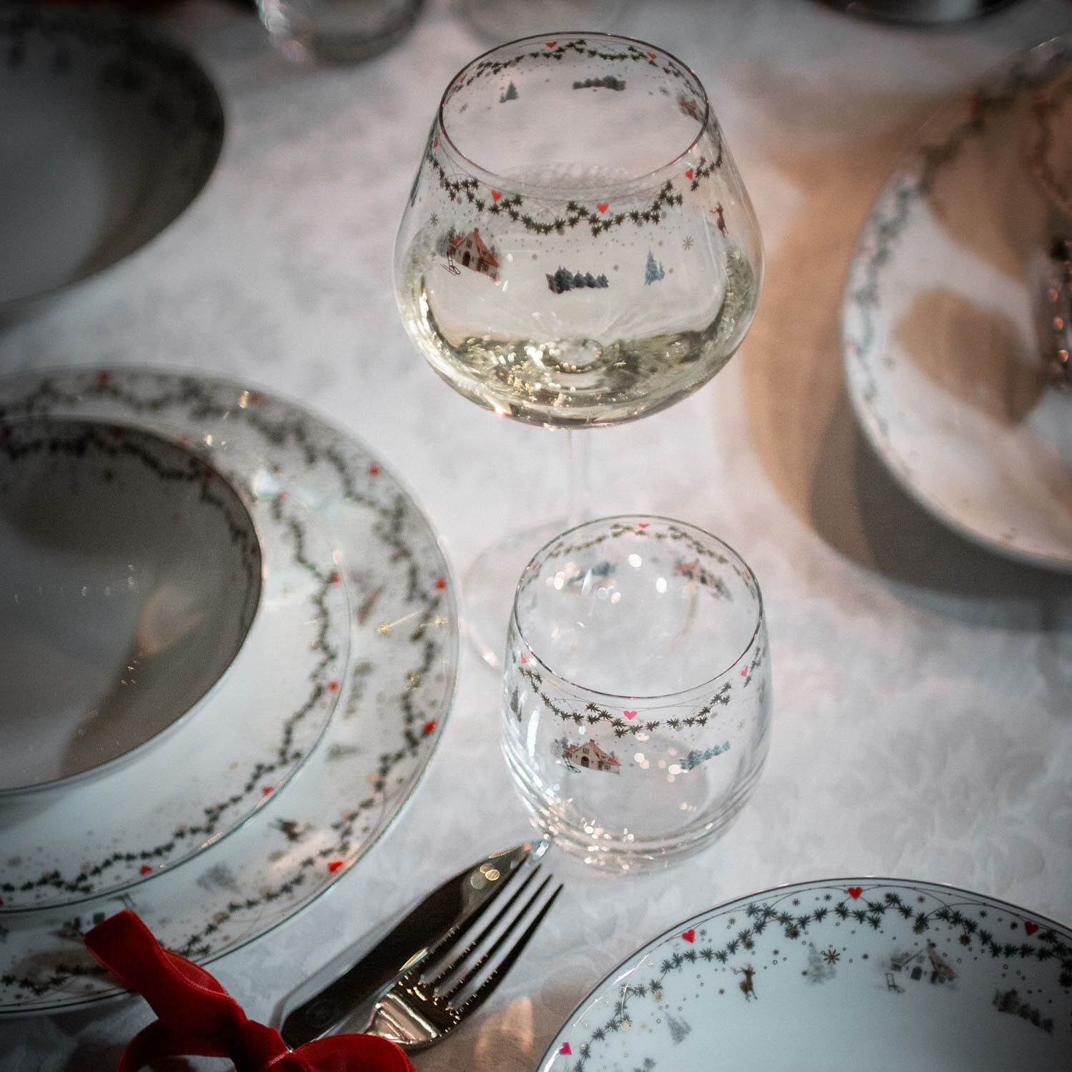 Julminnen tallriks- och glasset 60 delar, 12 pers, Minnen