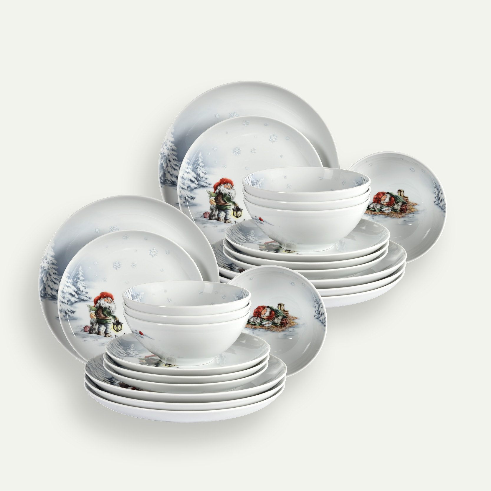 Tomtarnas Jul tallriksset 24 delar, 8 pers