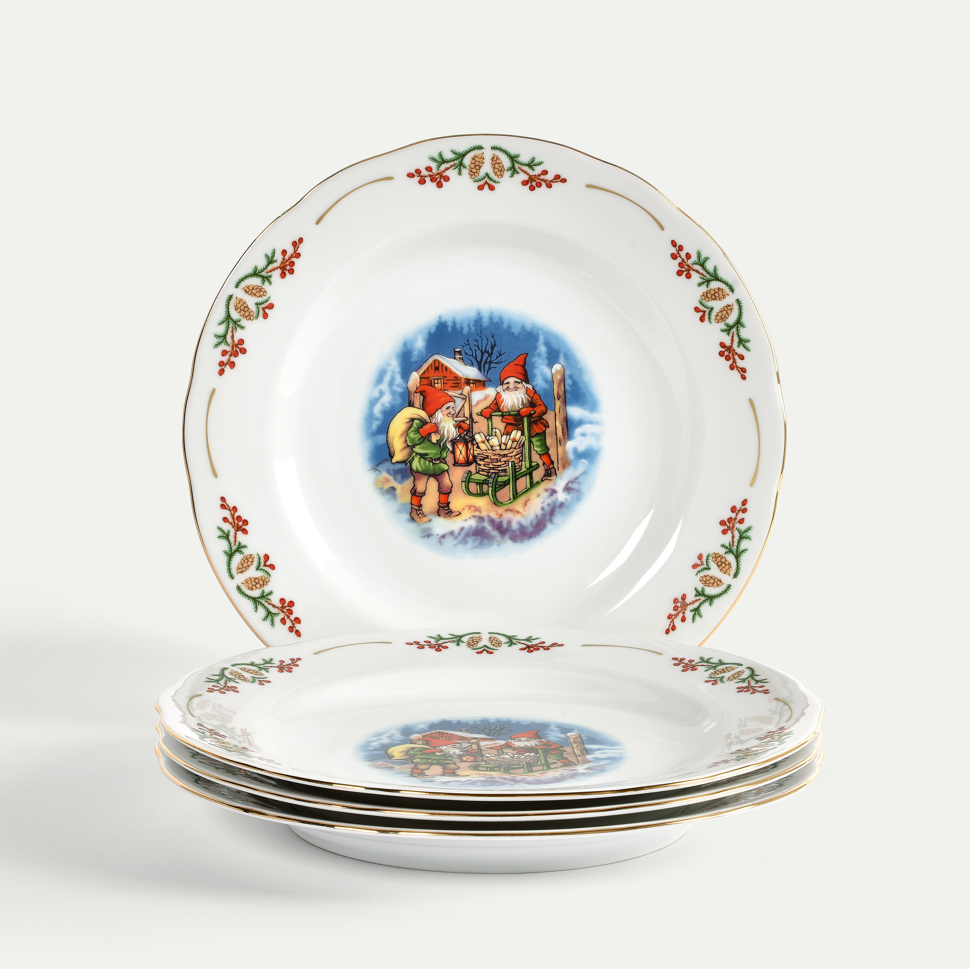 Gammeldags Jul tallerken 26 cm 4-pk