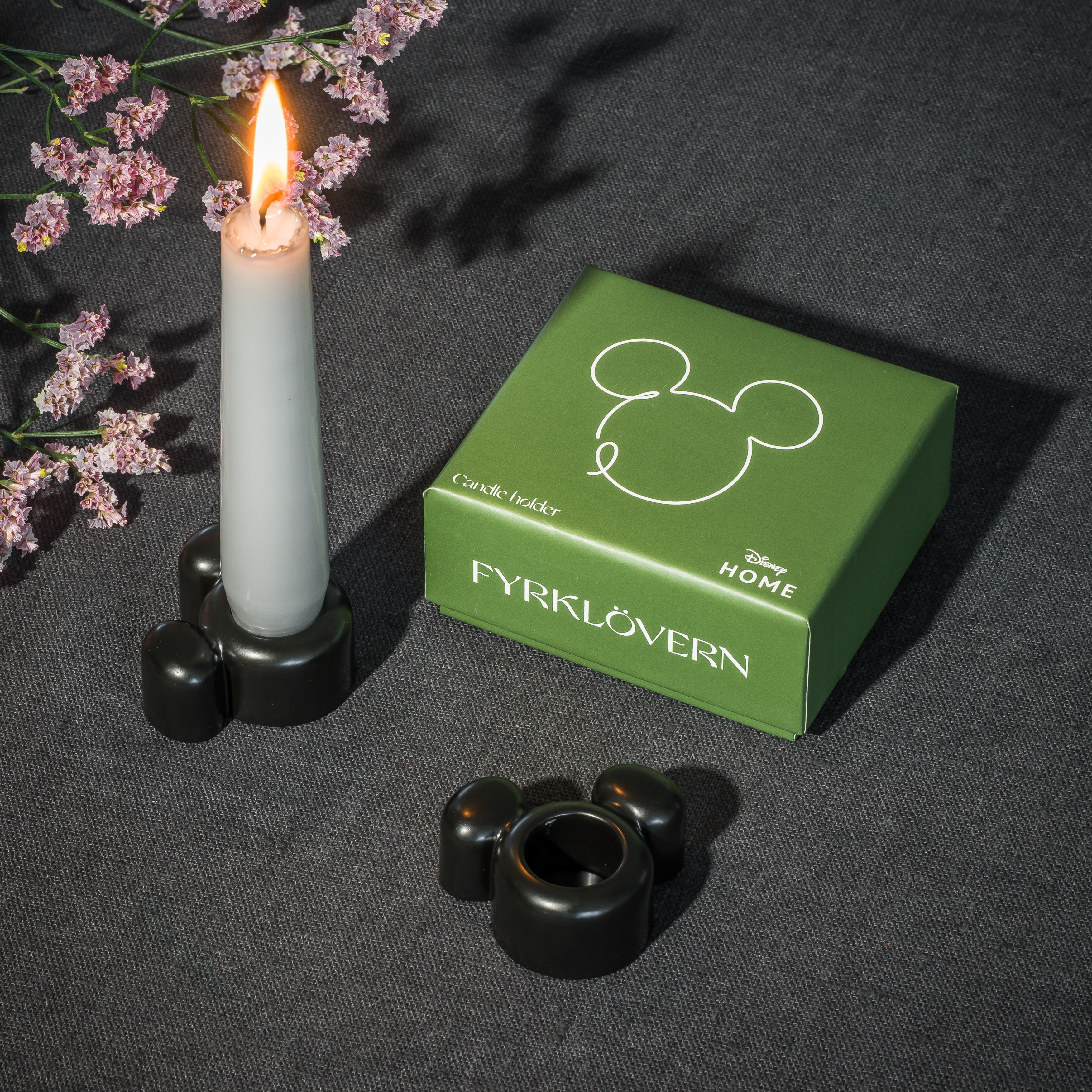 Mickey Mouse lysestage 6 x 2 cm, Sort 